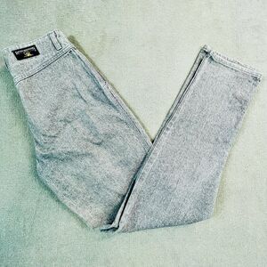 Vtg Rocky Mountain Jeans Womens Sz 31/11 Gray Double Yoke Pleated High Waist 90s